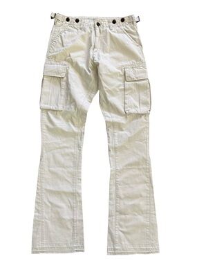 mnml Bootcut Cargo Pants Cream Flare Utility Size 30 Cotton